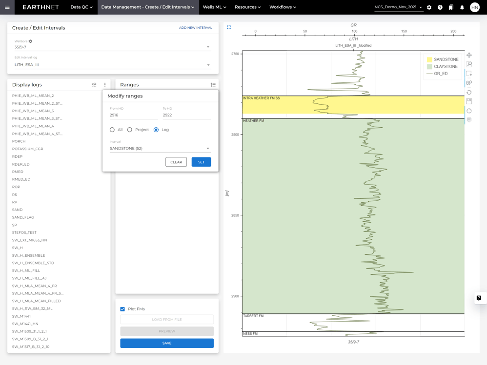 earthnet.ai_earthai_wells_datamanagement_createeditintervals_NCS_Demo_Nov_2021_1600x1200